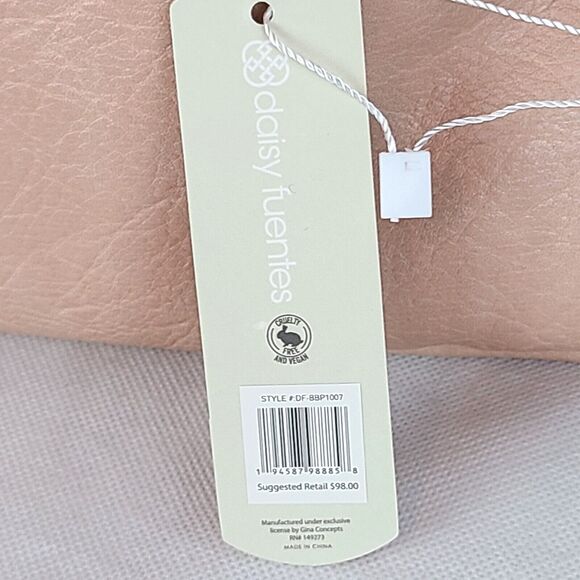 New DAISY FUENTES Blush Faux Lather Double Zip Around Backpack $98 - Picture 10 of 10